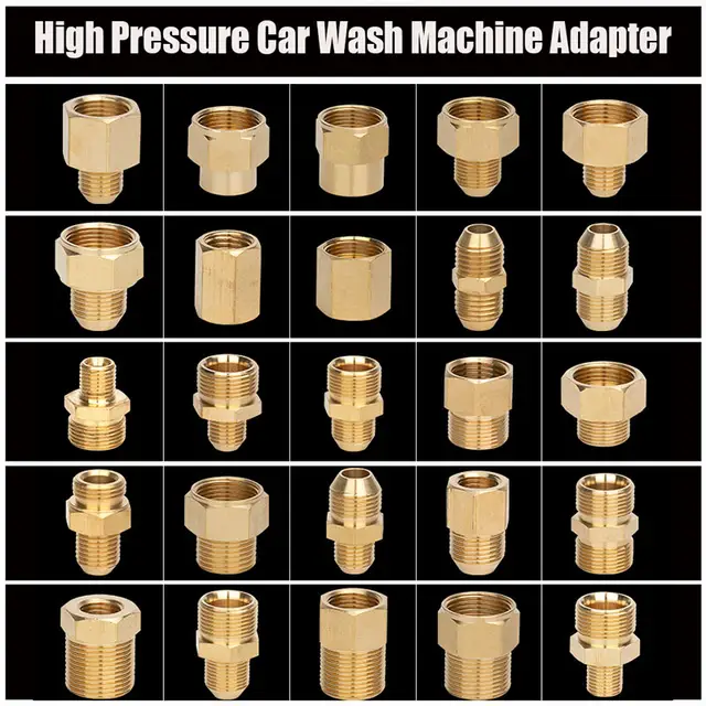 Reducing Brass Fitting 3/8" 1/2" M14 M18 M22 Thread Connector Male