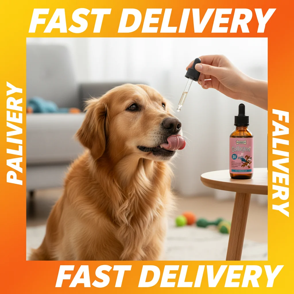 1/2/3/5pcs Gotas de Colágeno para Cães, Fórmula Suave para Cuidado do Pelagem e Pele, Suplemento Dietético Principal, Produtos de Limpeza para Cães, Cuidados com Animais de Estimação