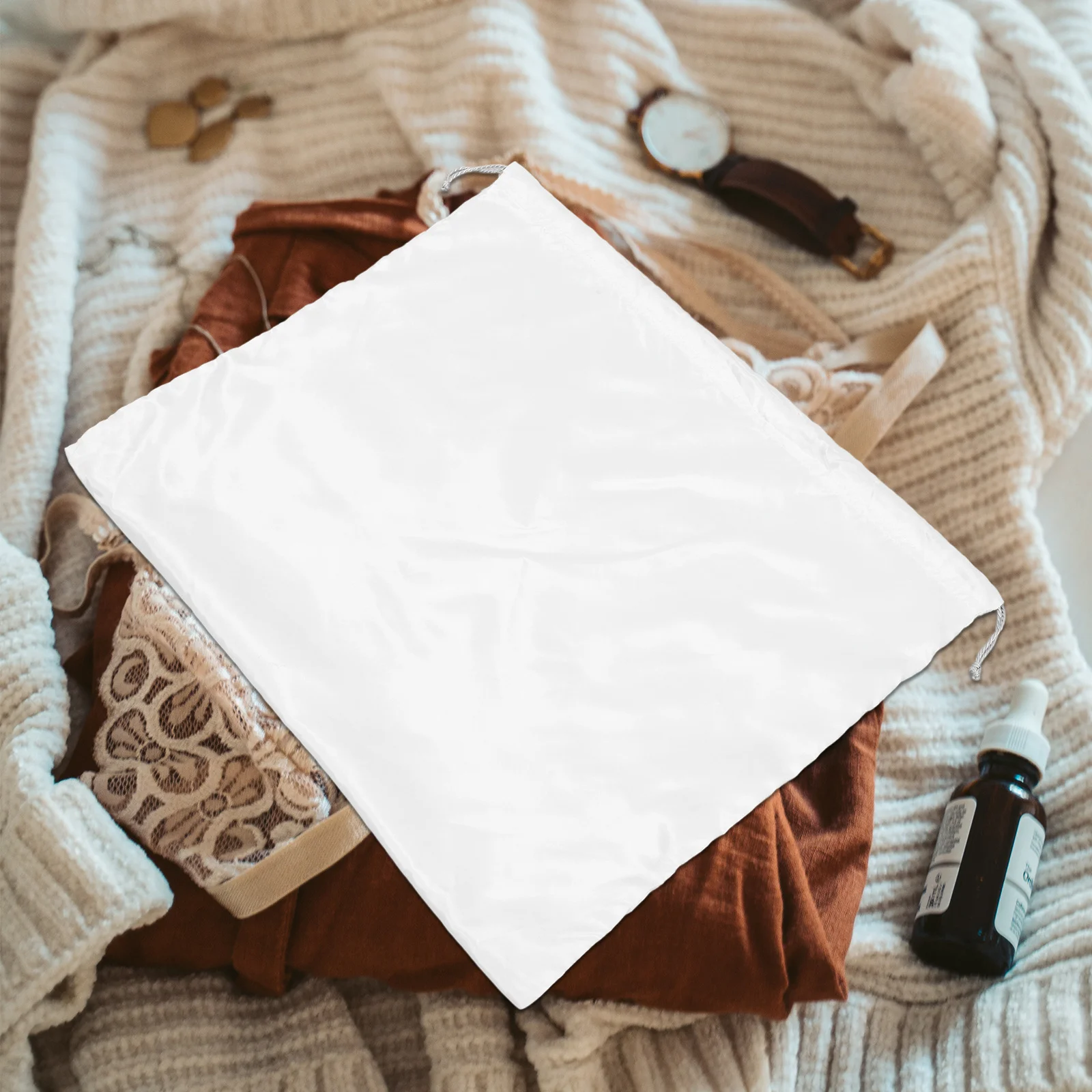 

Polyester Drawstring Dust Bag for Shoes Handbag Storage Travel Pouch Small Adjustable Closure Soft Covers Shoe Storage Organizer