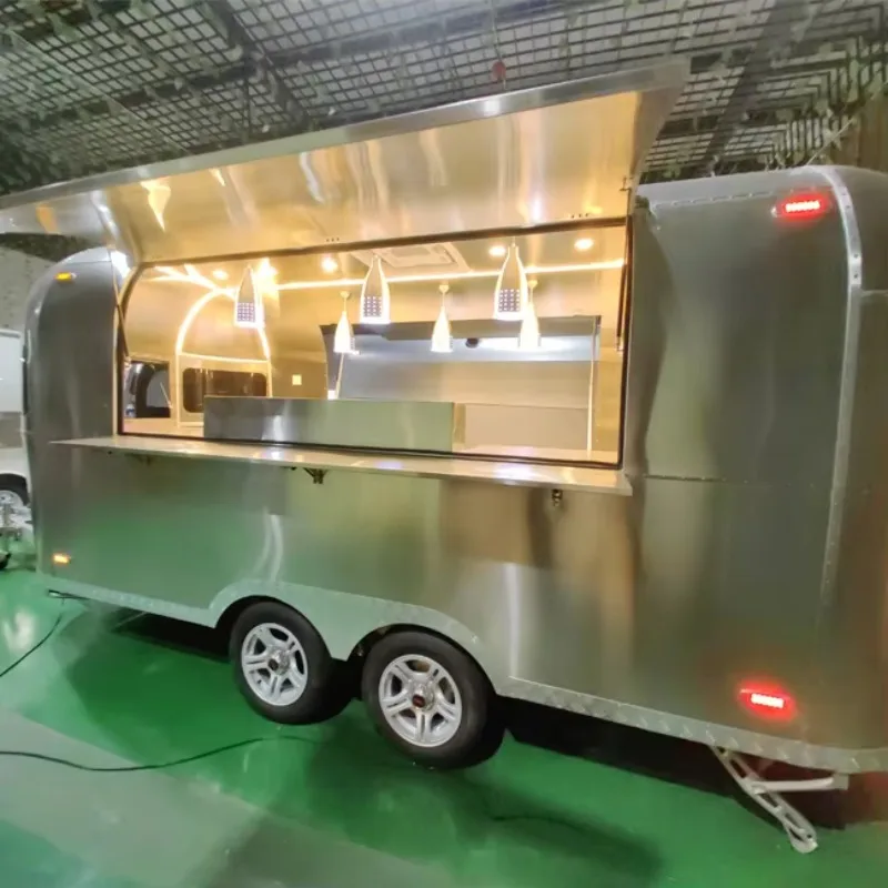 foodline Style Food Truck Trailer Stainless Steel Customized Round Trailer for Street Food and Mobile Catering Services