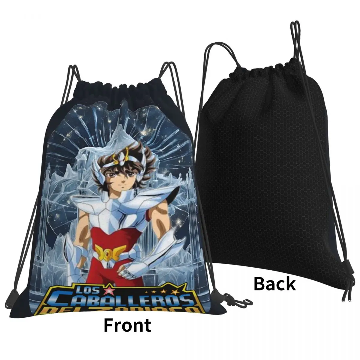 Anime Knights Of The Zodiac Seiya Backpacks Casual Drawstring Bags Storage Bag Book Bags for Man Woman School