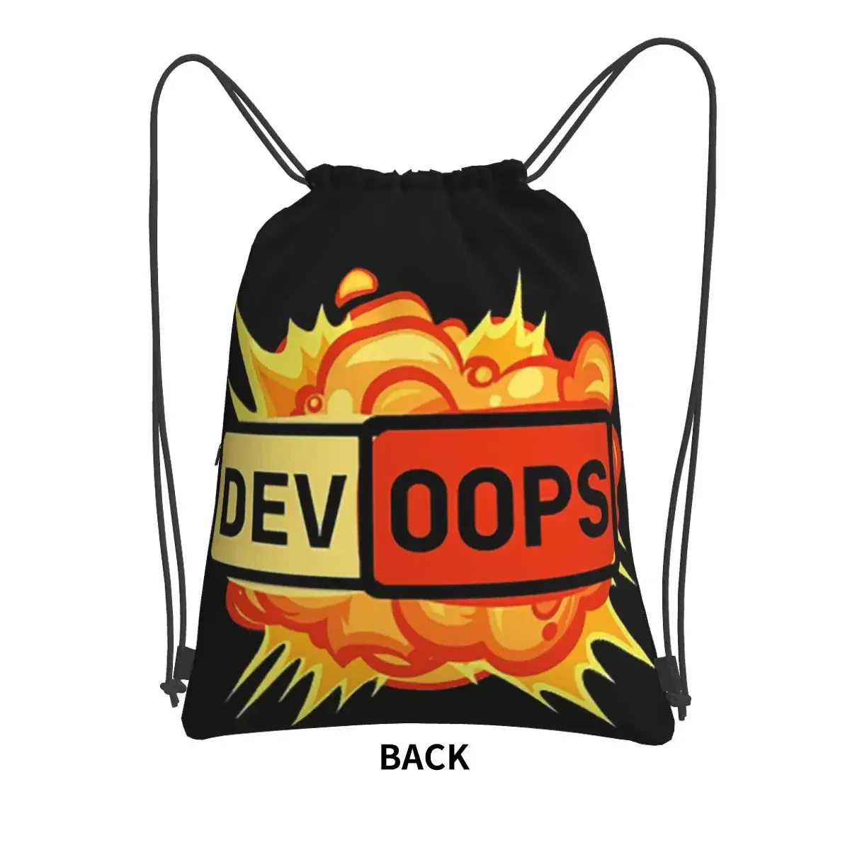 DevOops DevOps Sticker Portable Backpacks Drawstring Bag Casual Drawstring Bundle Pocket Sundries Bags For School Students