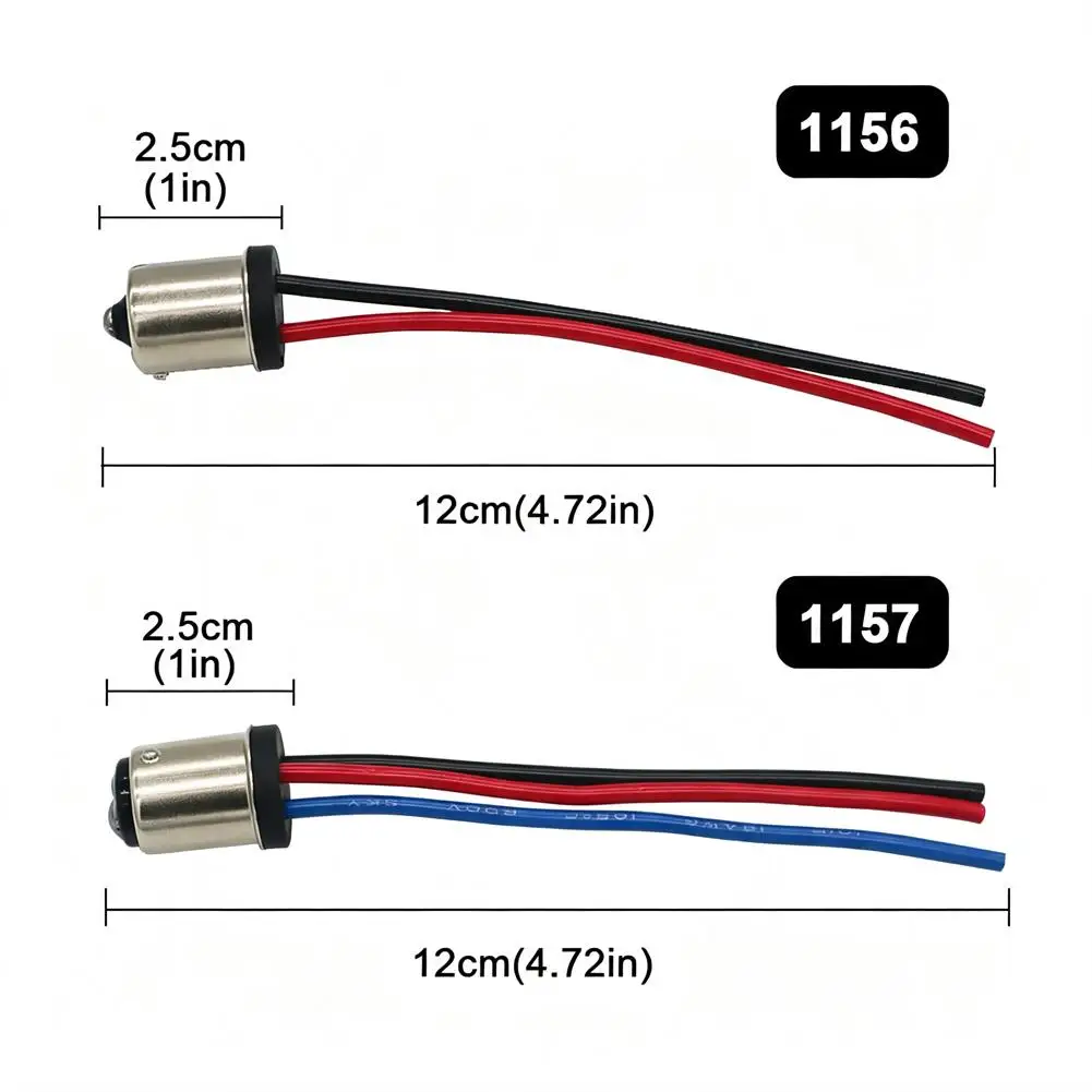 Auto Lamp Socket Adapter Socket Connector 1156 1157 BA15S Male Plug Extended Wire Use For Car Reversing Lamp view 6