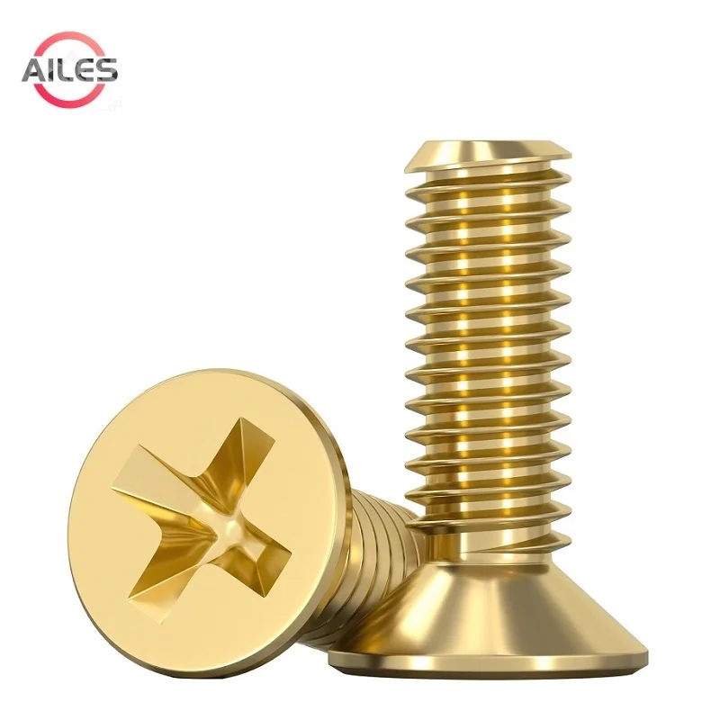 Tornillos de cabeza empotrada cruzada avellanada plana de cobre M2 M2.5 M3 M4 M5 M6 M8 Pernos de cabeza plana empotrados en cruz