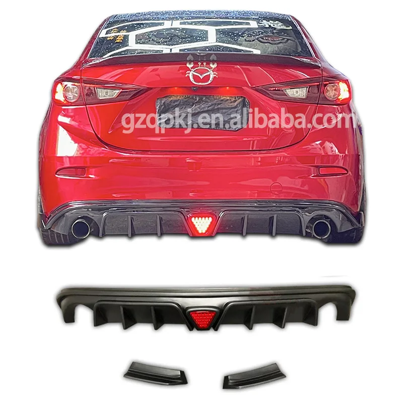 Suitable for Mazda 3 angksela upgraded body kit rear diffuser spoiler rear lip Mazda 3 body kit carbon fiber