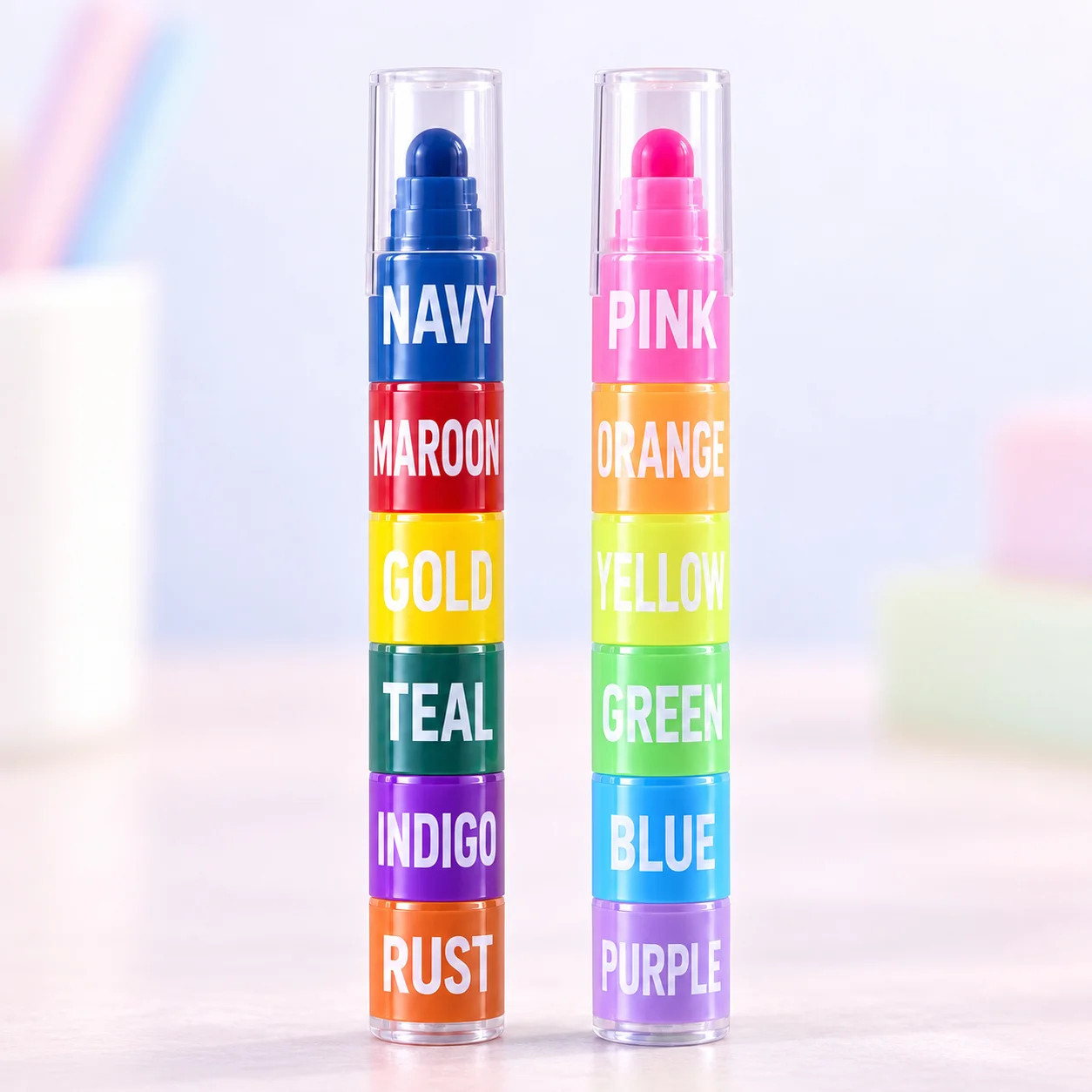 Original Two-Chain Solid Highlighter Set, Twelve Colour Modules and Two End Caps