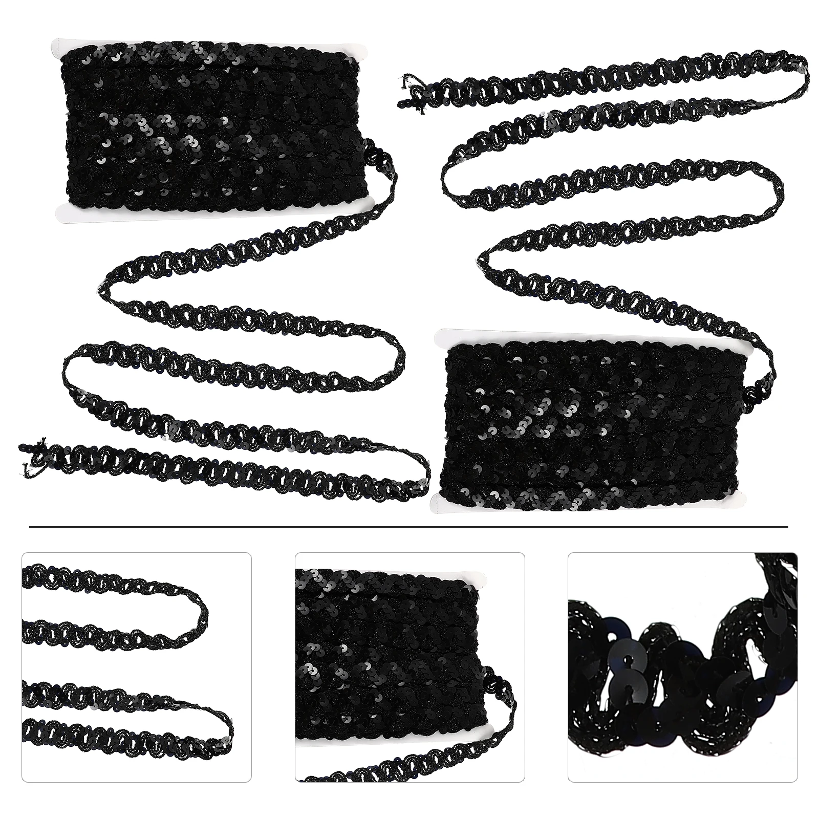 

2pcs Sequin Lace Trim For Diy Clothes Accessories Handmade Crafts Dress Underwear Sewing Material Soft Durable Natural Design