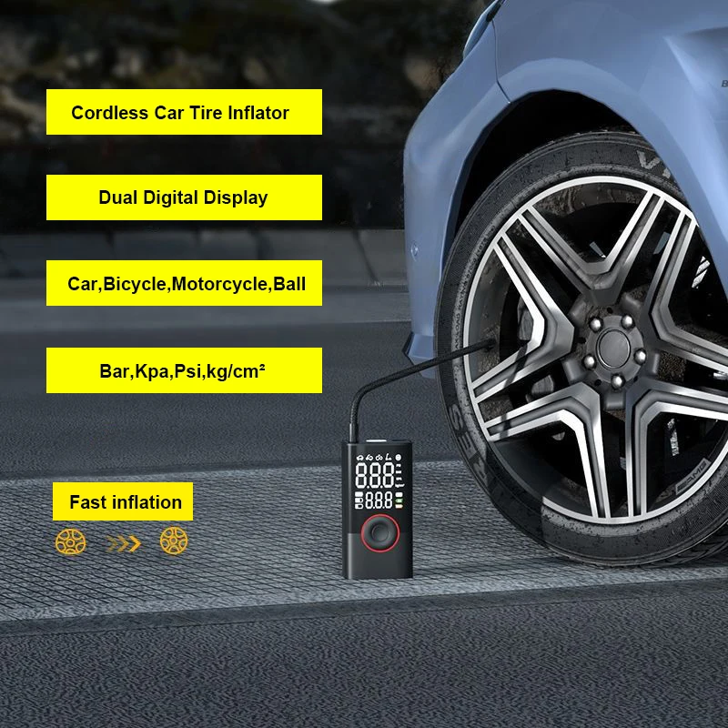 LEIBOO 150PSI مضخة هواء ذكية منفاخ لإطارات السيارة ضاغط هواء محمول مع مقياس الضغط الرقمي لسيارة دراجة نارية الكرة #3
