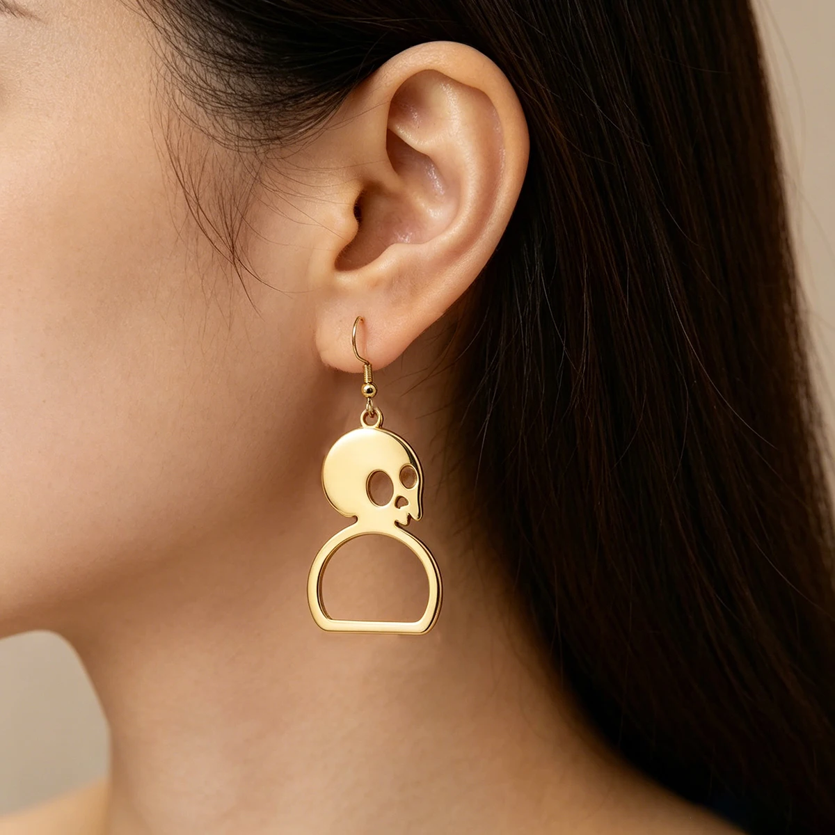 Trendy Skull Coffin Dangle Earrings Stainless Steel Gothic Skeleton Pendant Earrings Women Halloween Party Punk Jewelry Gifts