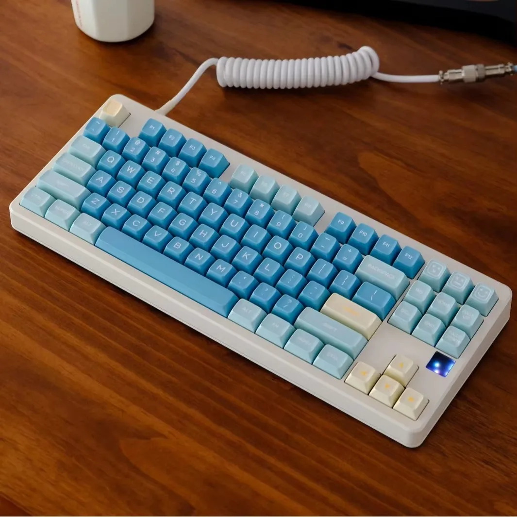 Sea salt lemon three-color ABS transparent keycap mechanical keyboard special color personality 87/104/108 keyboard cap