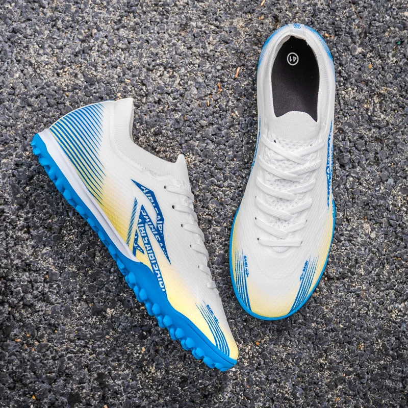 Unisex TF Turf Football Shoes Wear‑Proof Rubber Sole Comfort PU Upper Light Shoes For Outdoor Grass Matches