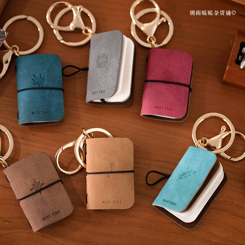 

Retro Mini Notebook Tn Planner Portable Notepad Creative Keychain High-End Backpack Pendant Gift