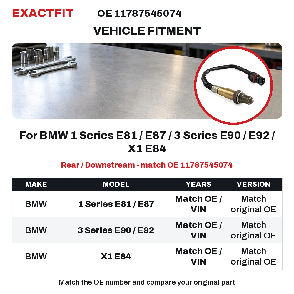 11787545074 Rear Downstream Oxygen O2 Sensor for BMW 1 Series E81 E87 3 Series E90 E92 X1 E84 After Catalytic Converter