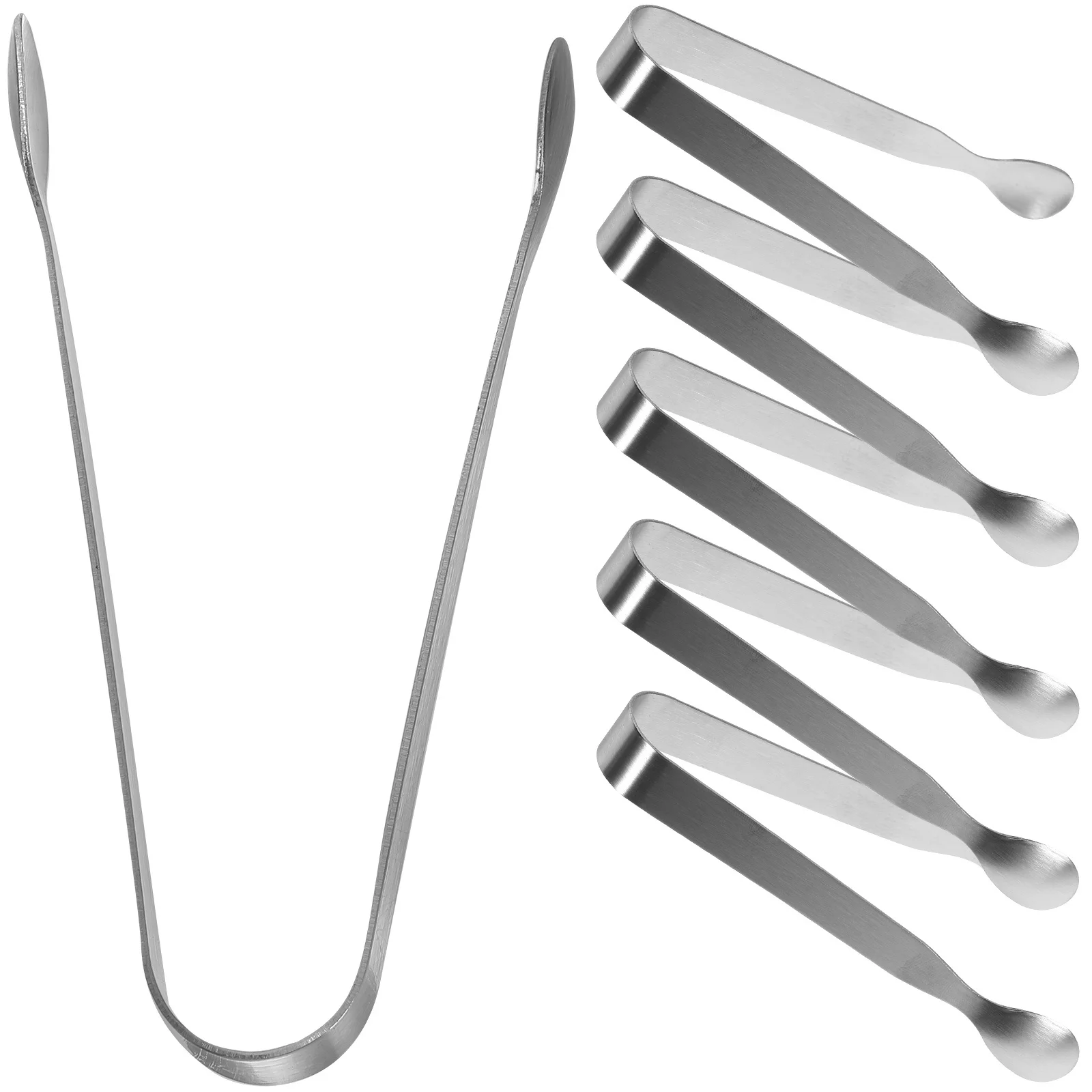 

6 pcs Stainless Steel Mini Tongs Small Ice Sugar Cube Serving Tongs For Tea Party Home Kitchen Bar Use Durable Lightweight