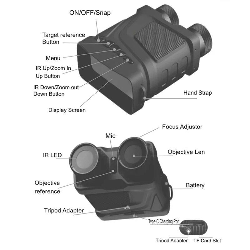 Night Vision Binoculars 850Nm Infrared HD 5X Digital Zoom Telescope Night Goggles For Hunting Camping Surveillance