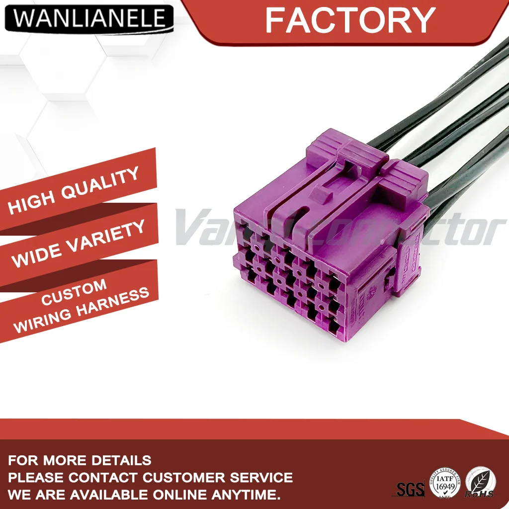 50set 1-967623-1 15Pin 5mm Pitch Automotive Connector Female Housing 3Row Purple Car Wiring Plug