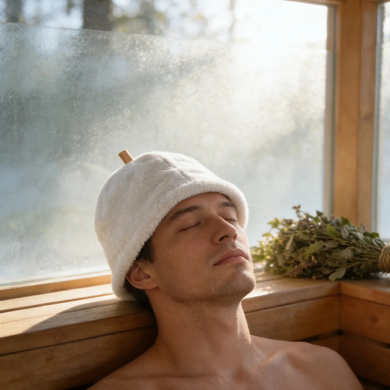 Sauna Hat Breathable Sauna Hair Protector Cap Unisex Russian Banya Accessory for Steam Room Bath Spa Hair Wrap