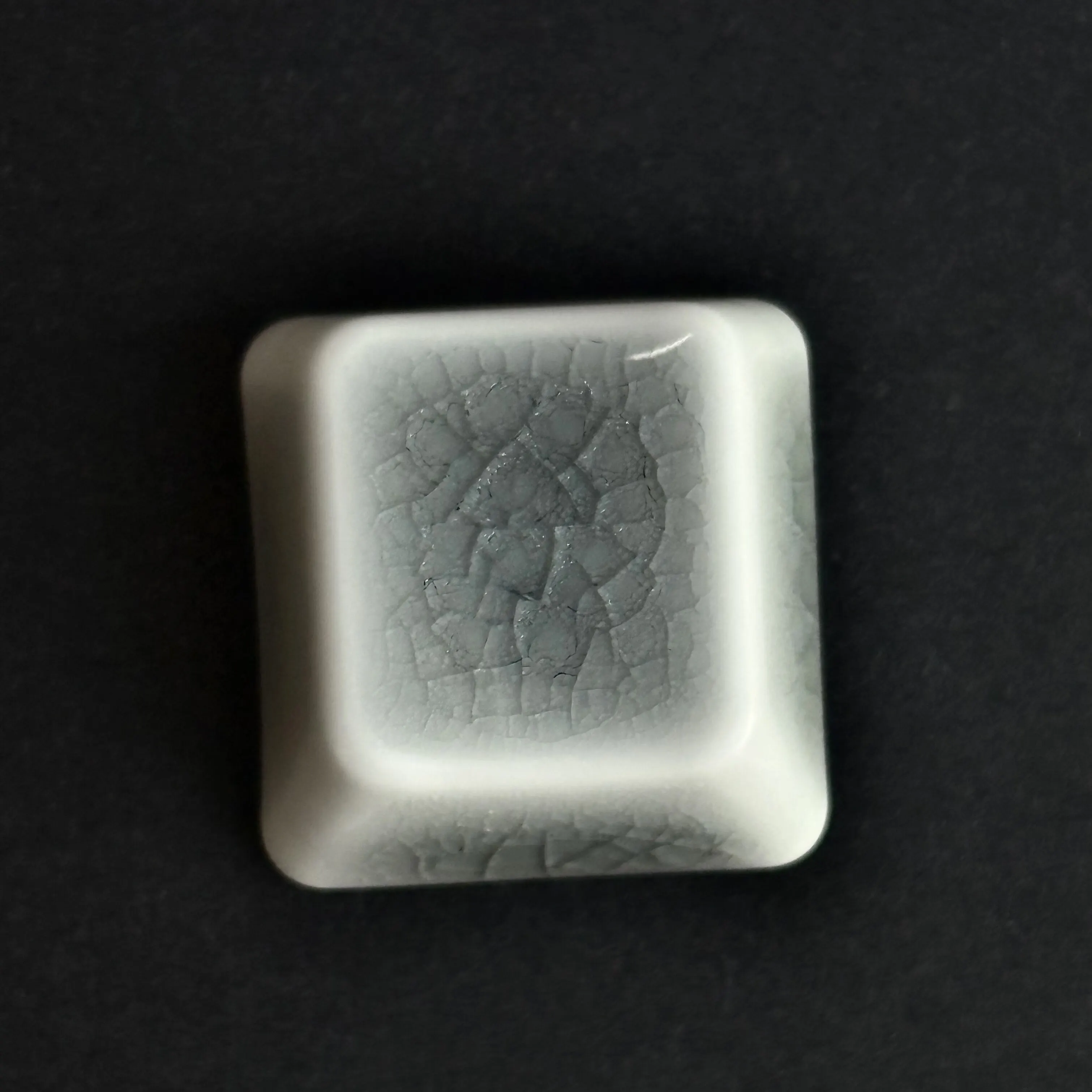 【One Key】Ice Crackle Ceramic Keycap, A Row R2 OEM Profile Blank Decorative Keycap, MX Cross Stem for Mechanical Keyboards