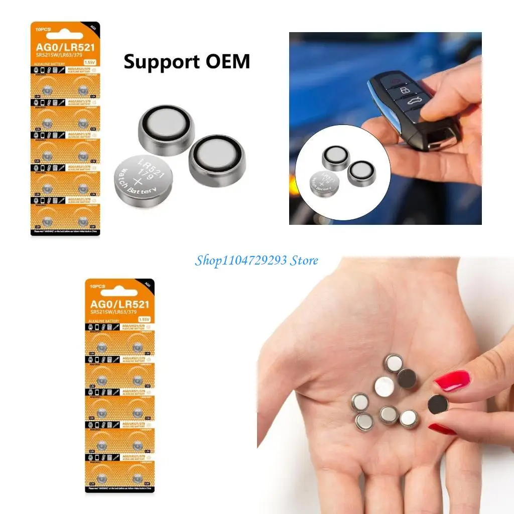

Y2GD 10Pcs Watch Battery AG0 Battery SR521 AG521 Watch Battery LR521 Button Cell Batteries GP371 CX921 Battery For Watch Toy