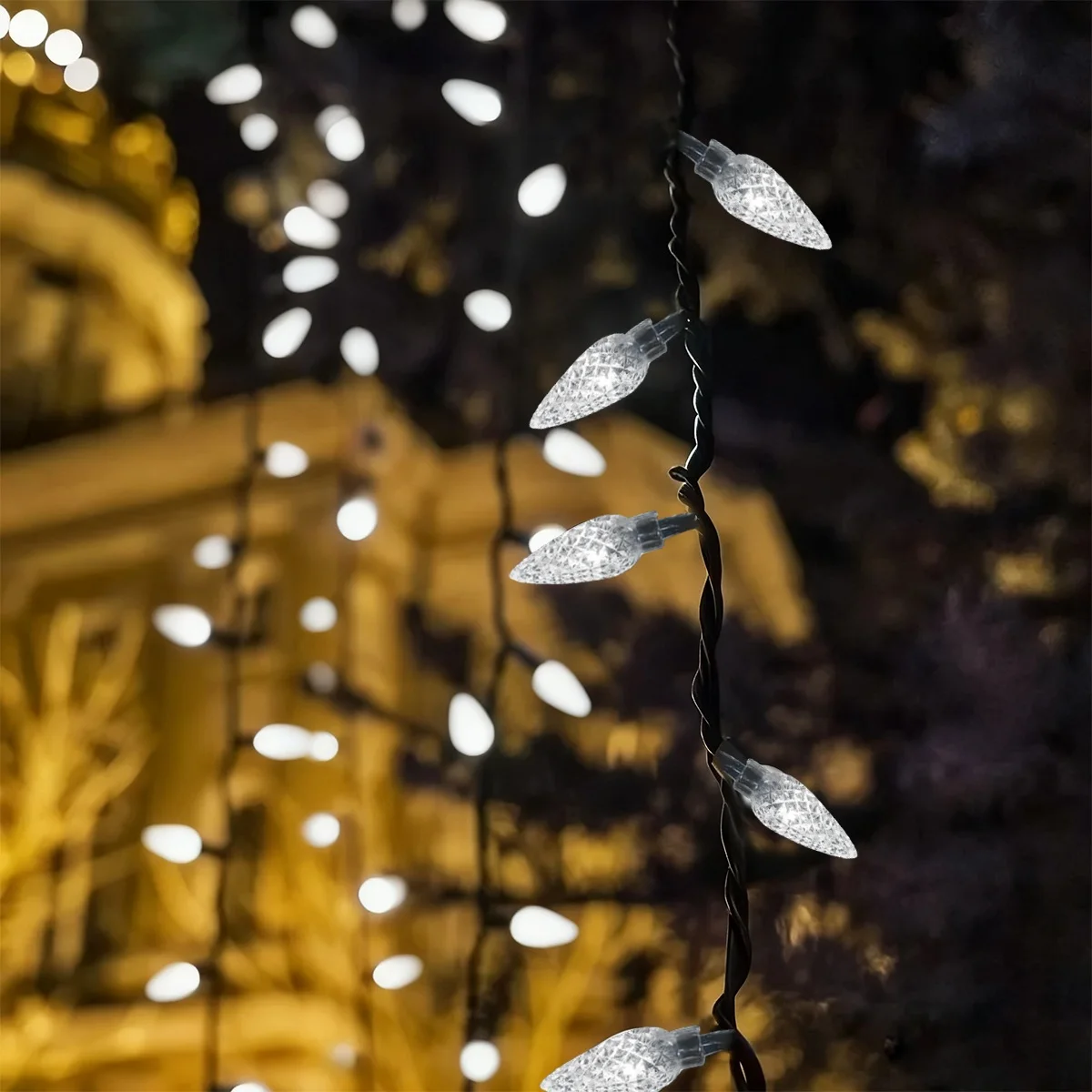 1pc 20LED Christmas Transparent Pinecone Solar String Light Waterproof Lamp With 8 Light Modes For Party Wedding Xmas Tree Decor