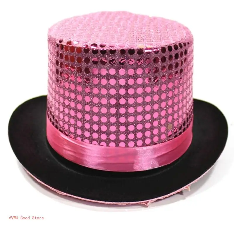 Unisex Sequin Top Hat Bowler Magician Pork Pie 16 Styles are Available, Wear-resistant and Not Easy to Get Dirty