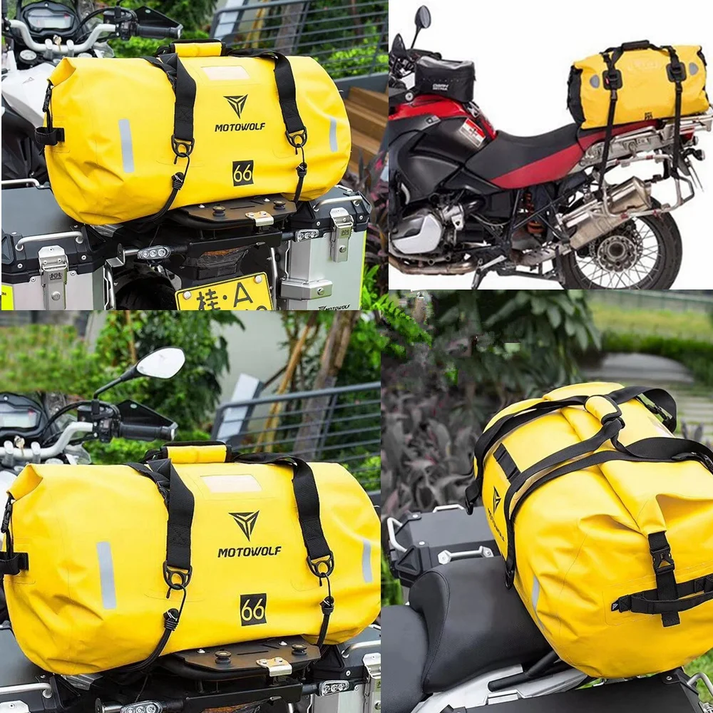 Motorcycle Bag Waterproof MTB Bike Trunk Bag Rear Travel Luggage Carrier Portable Saddle Seat Cycling Acessoriy 40L/66L/80L/90L