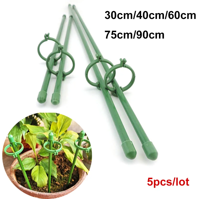 Soporte para macetas de plantas y flores, herramienta de fijación de estaca para tomate, suministros de jardinería para bonsái de orquídeas, 30/60/90cm, 5 unidades