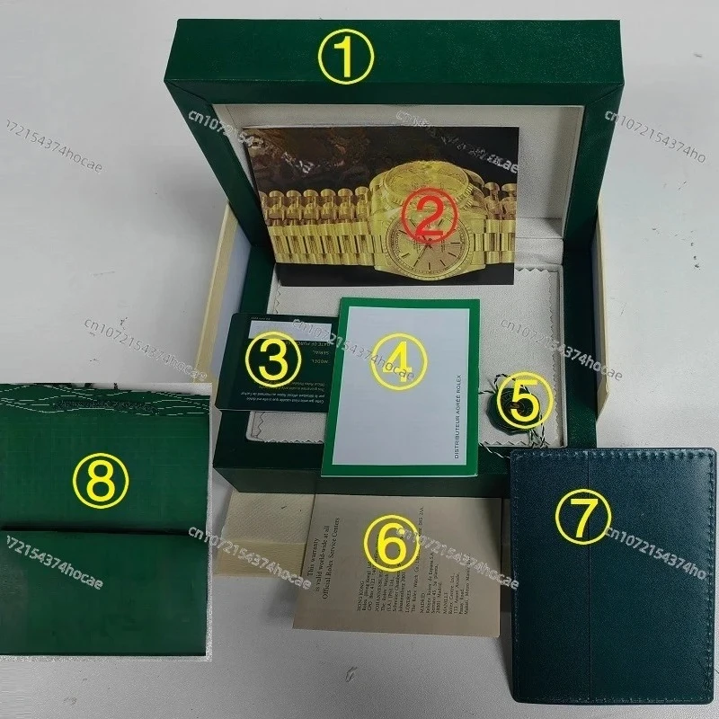 TOP Quality Green Security Warran Warranty Card Anti-Forgery Crown and Fluorescent Label Gift Serial Tag for Watch Box