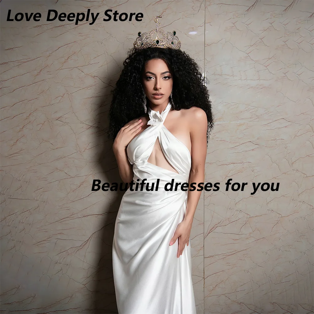 Sexy Wedding Dresses Customized Halter Sleeveless Soft Satin Mermaid Bridal Gown Vestido De Noiva Bride Dresses 2026