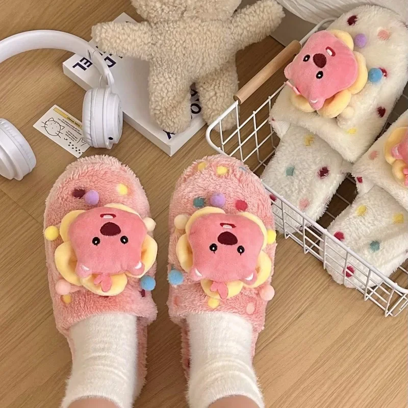 

MINISO Loopy допамин цветные тапочки Kawaii меховые домашние хлопковые тапочки шлепанцы для студенческого общежития домашние тапочки лучший подарок на Рождество