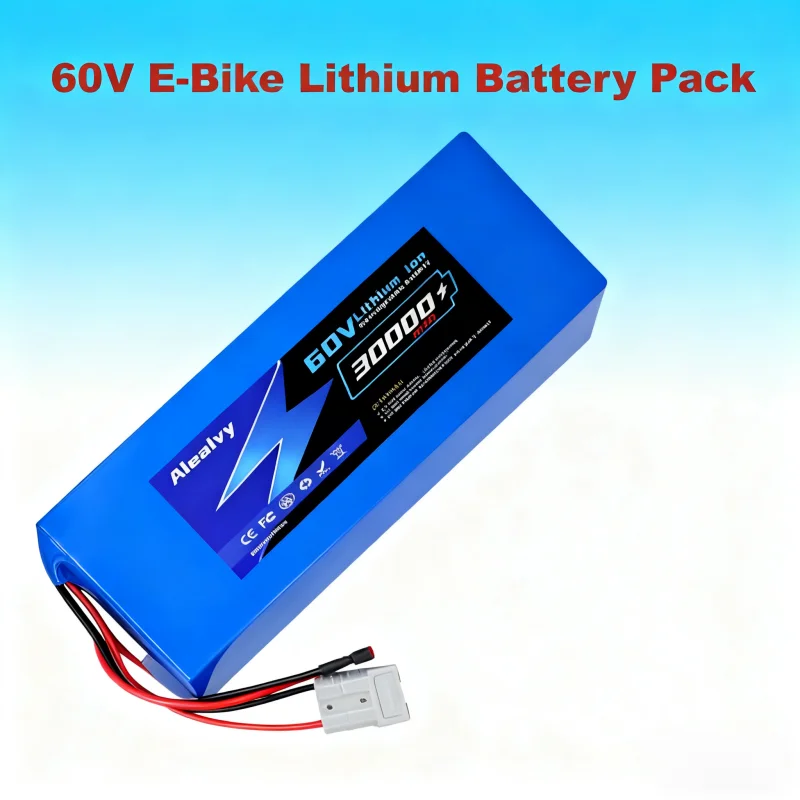 

60V High Capacity 30AH 20AH Lithium Battery 16S6P 16S4P with 50A BMS, for 1000W 2000W Bike & Scooter Replacement Pack