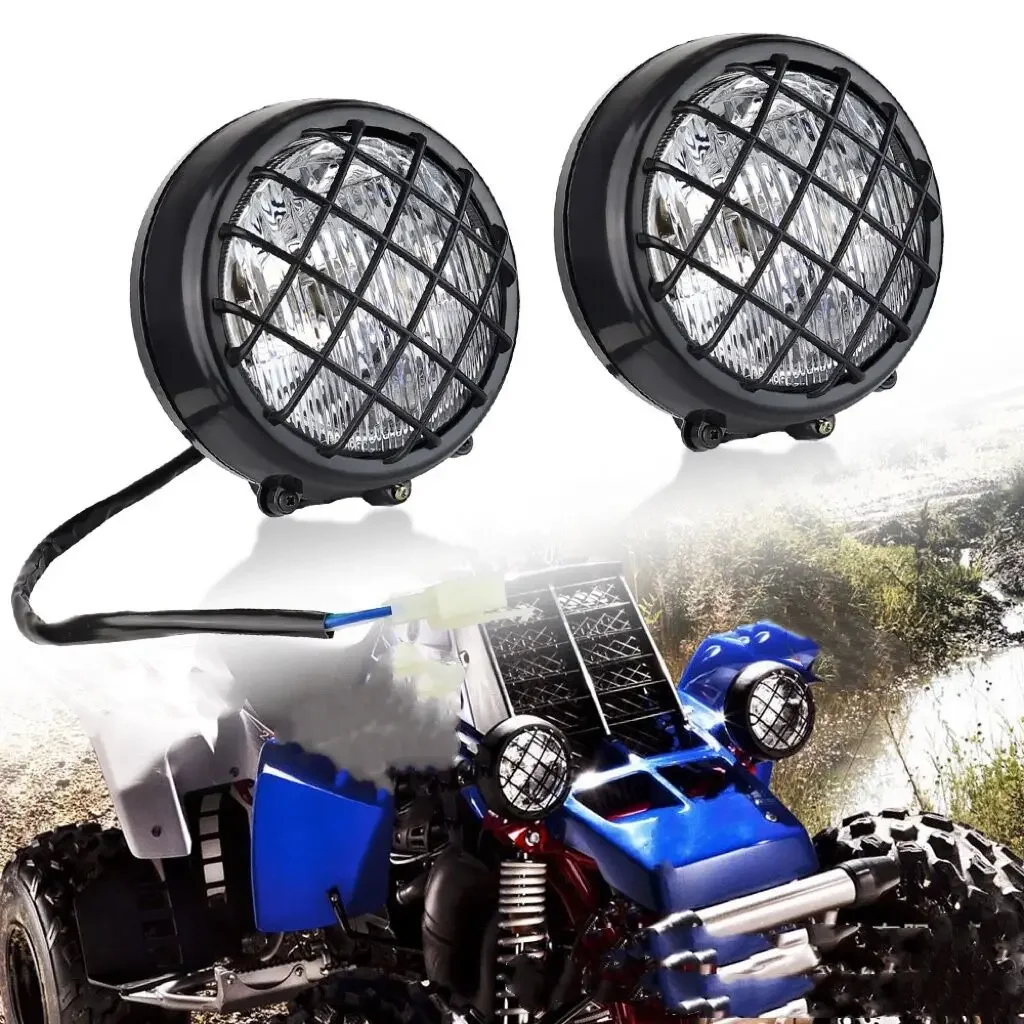 2PCS Front Head Light Lamp Headlight For 70 110 125 150 150cc 4 Wheeler Quad Dirt Bike ATV Dune Buggy for Yamaha Banshee 87-2006