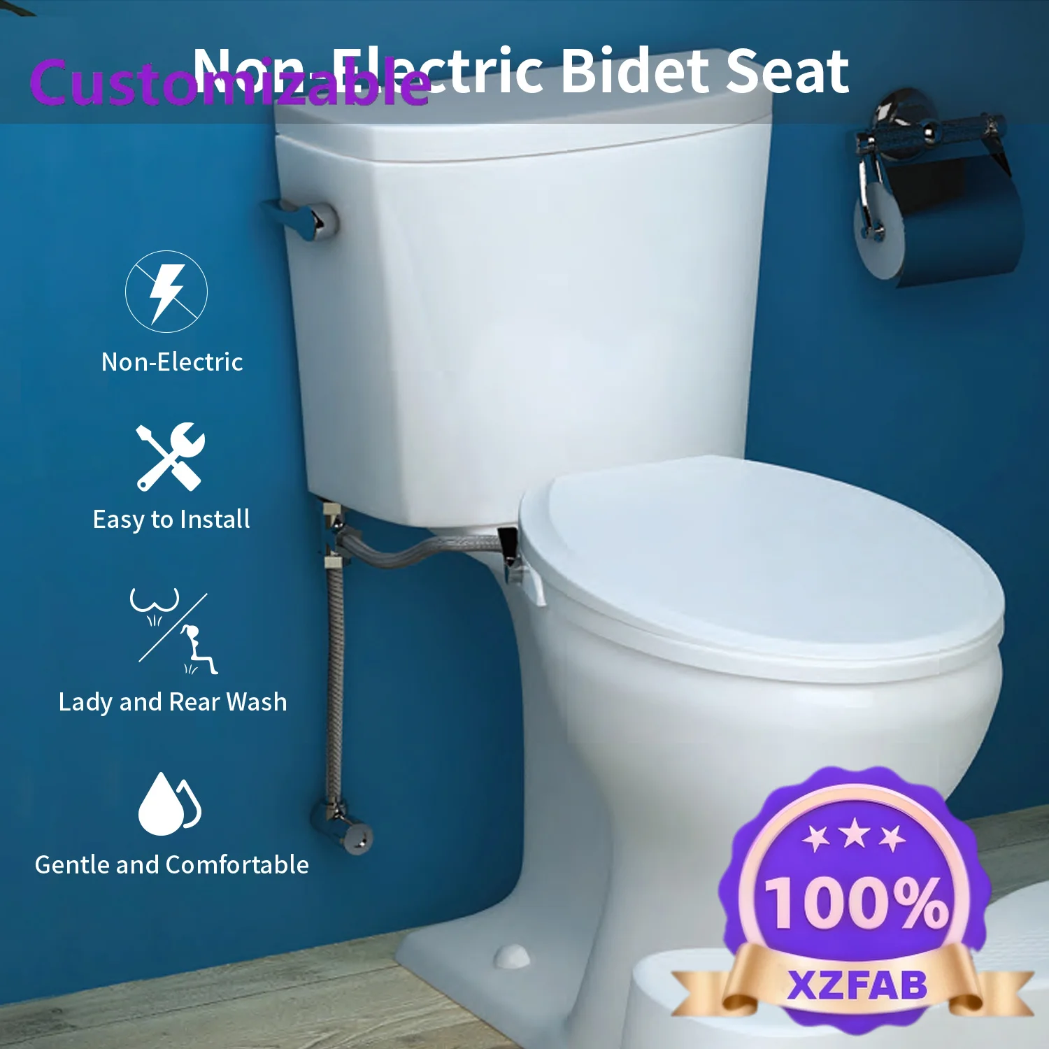 Factory Direct 2026 Bathroom Manual Adjustable Water Pressure Bidet Seat Cover Smart Japanese Toilet Bidet Cold Water