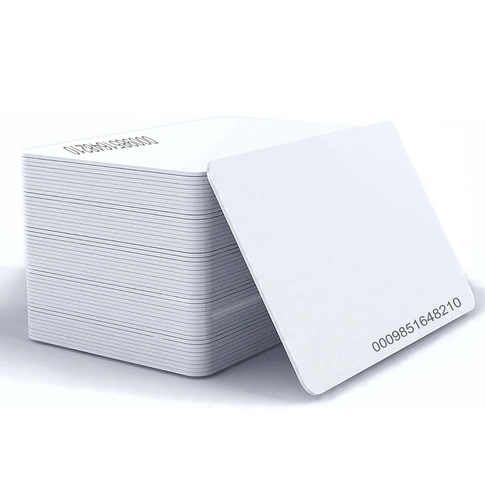 Tarjeta de identificación de lectura solo en blanco blanco RFID 125khz TK4100/EM4100 para lector de control de acceso LF