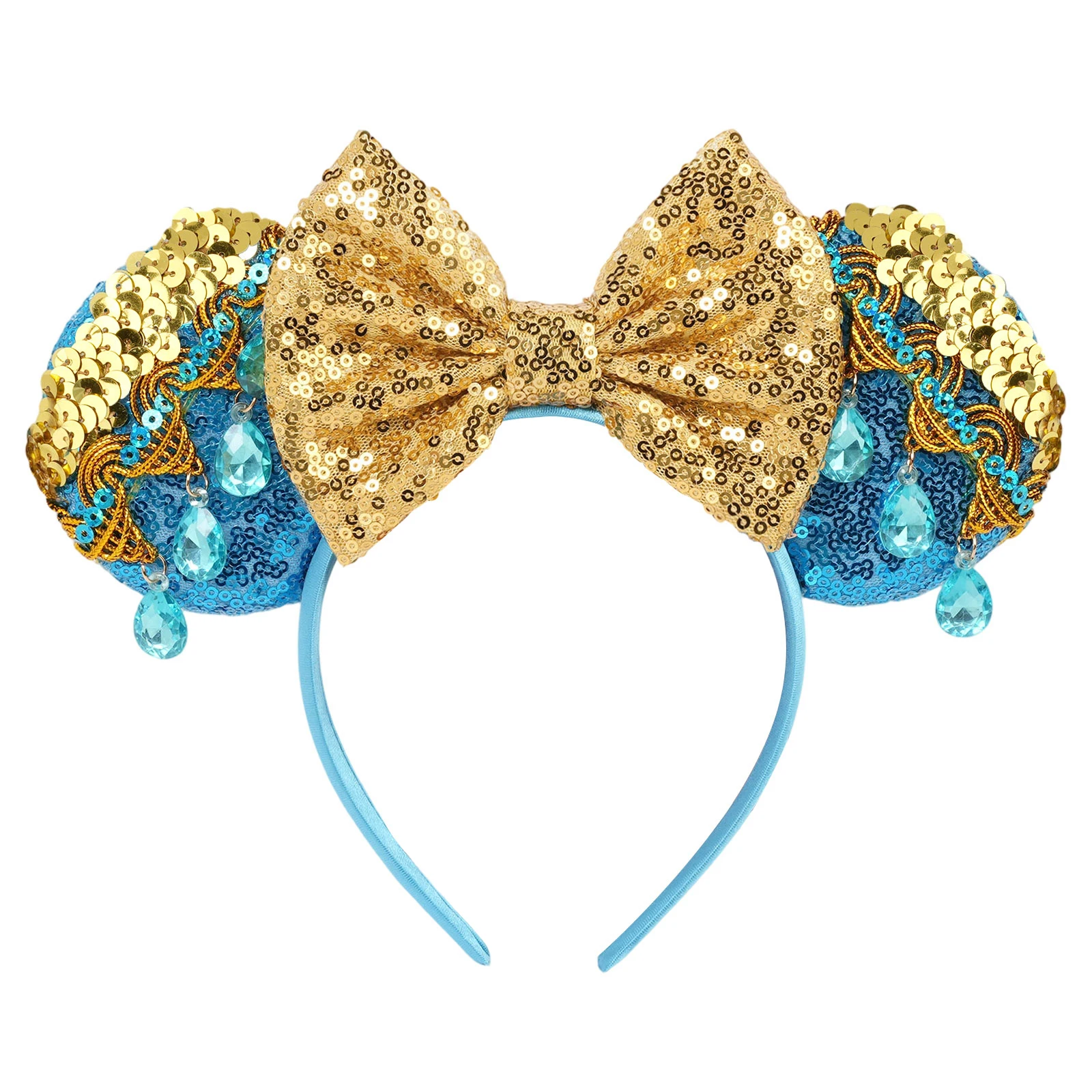 Aladdin Mickey Mouse Ears Headbands for Women 5''Sequin Bows