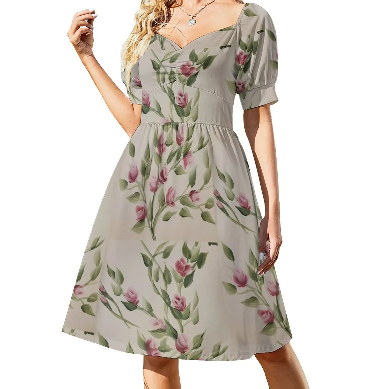 Hand Painted Rose Buds A Buddin' Dress Elegant gowns summer dress for women 2023