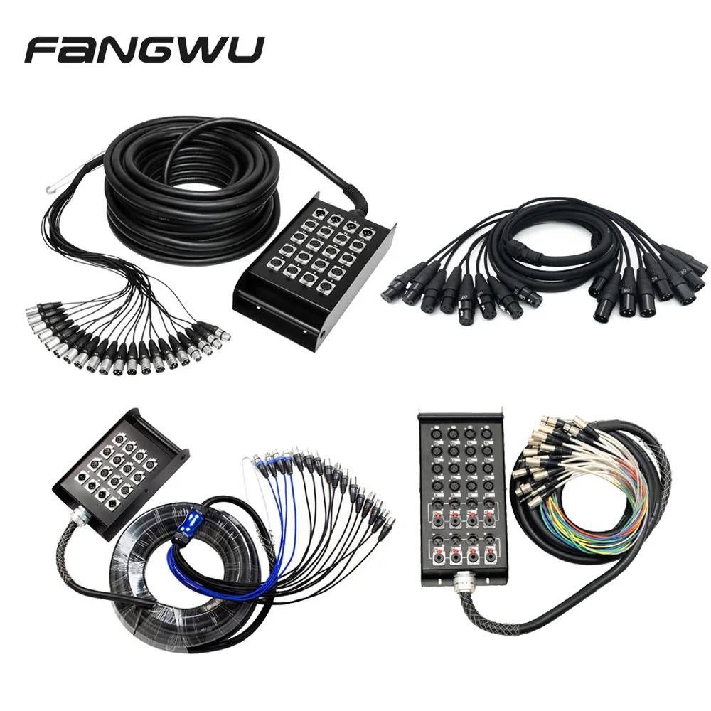 Factory Oem8 10 12 16 24 32 Channels 30 50 100 Meter Xlr Audio Signal Stage Snake Cable Management