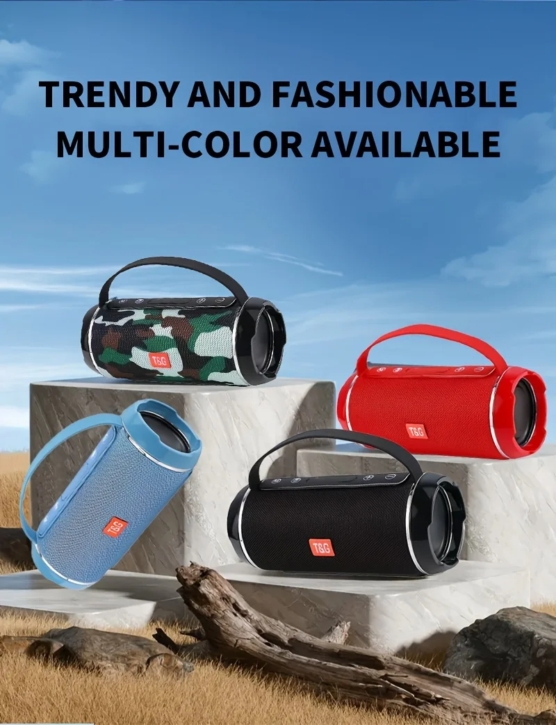 Enceinte sans fil portable, résistante à l'eau IPX4, batterie haute capacité 1200 mAh, compatible avec les smartphones, tablettes et téléviseurs