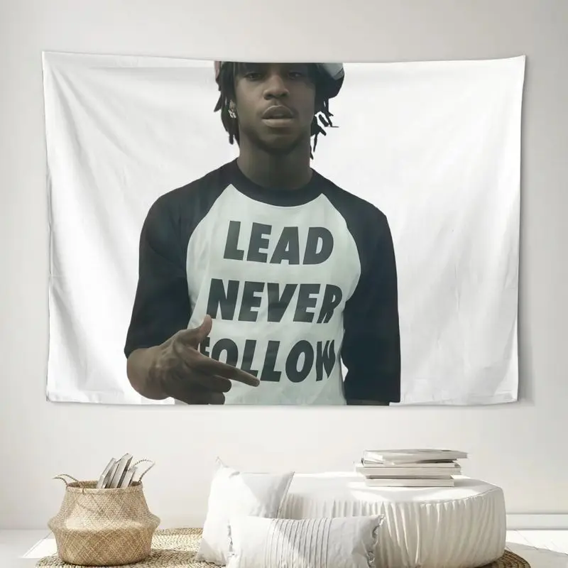 VIKAMA Hip Hop Tapestry Rapper in Lead Never Follow Tee Streetwear Urban Wall Hanging for Bedroom Dorm Room Wall Art Decor