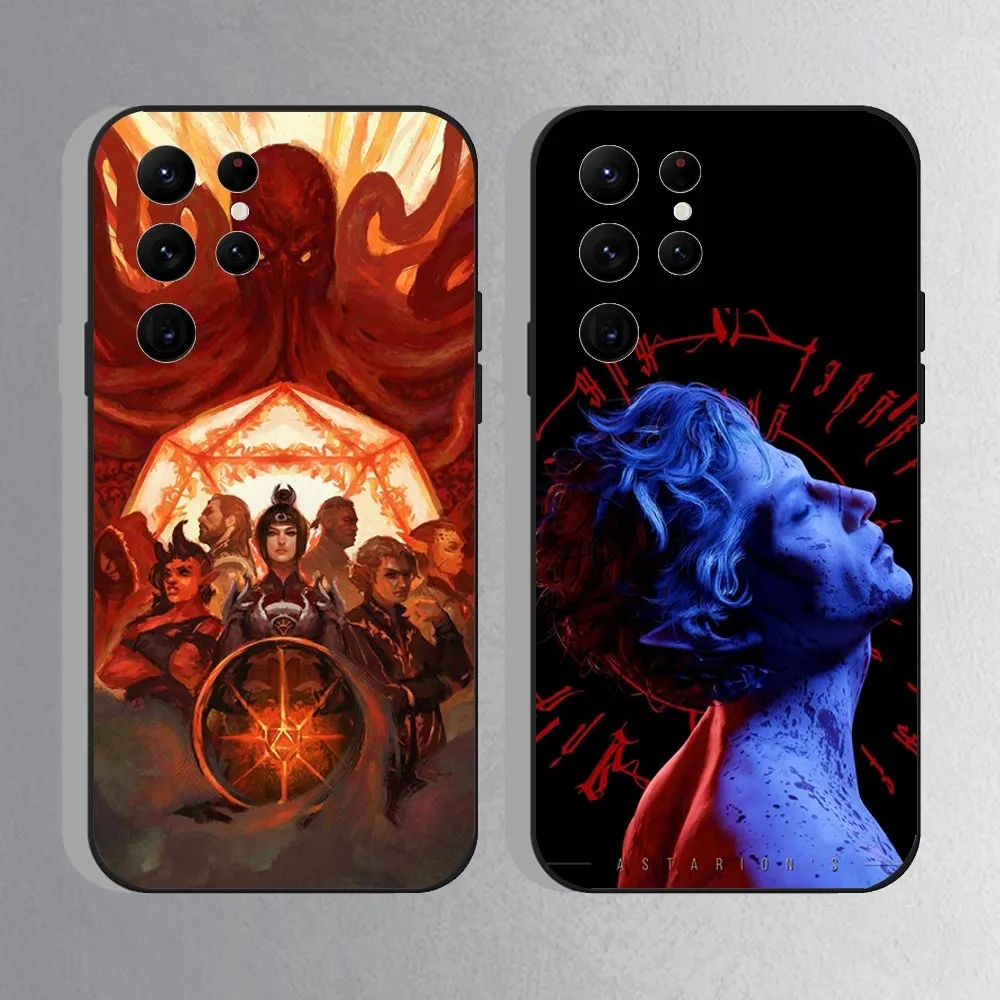 

B-Baldurs BG3 Gate 3 Phone Case For Samsung S25,S24 Ultra,S20,S30 plus,S22 plus,S23,S30 Ultra 5G Silicone Black Shell