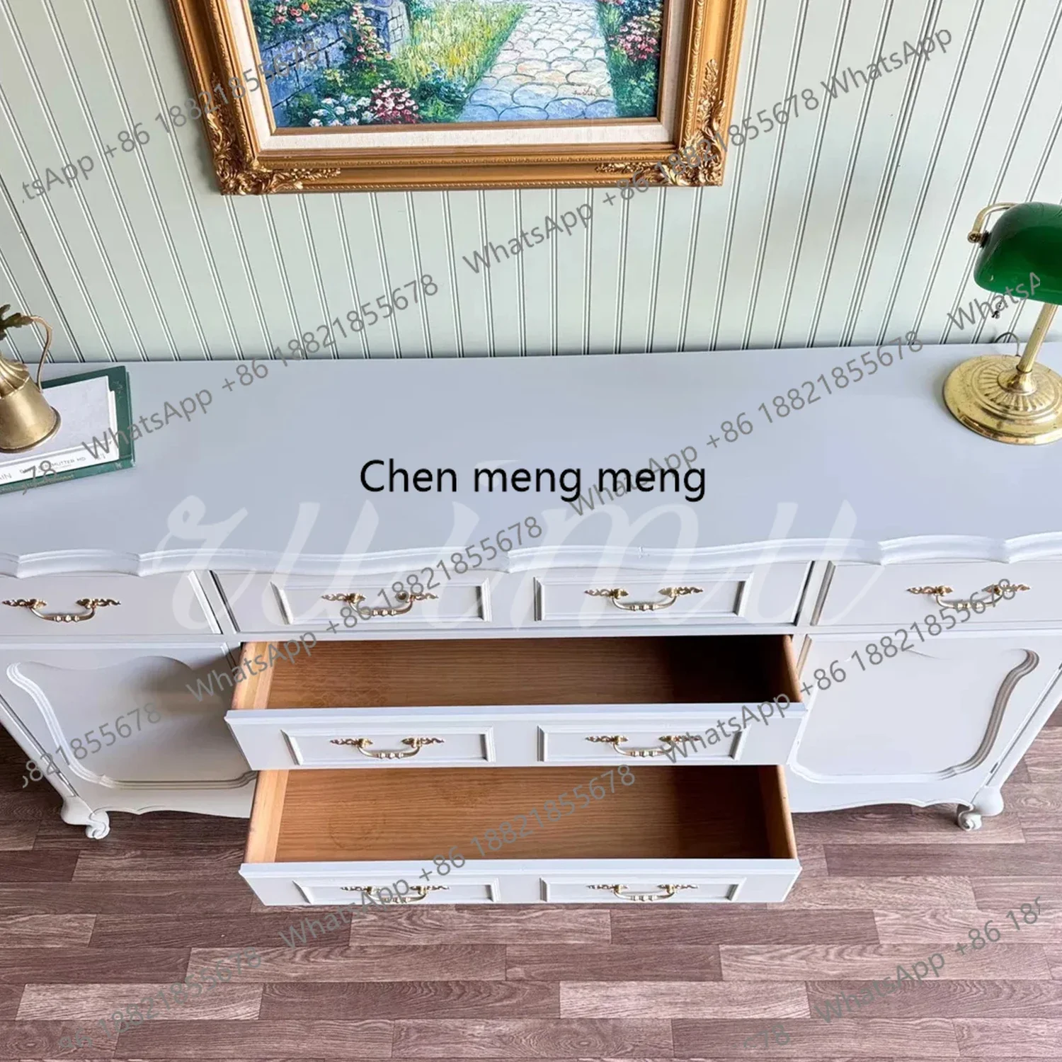 

New arrive French pastoral chest master bedroom bedside storage cabinet American retro home living room solid wood side cabinet