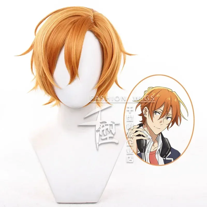 

Cosplay Dominator Sasaki and Miyano Sasaki Xiuming Orange Four Or Six Points Turn up Short Hair Cos Wig