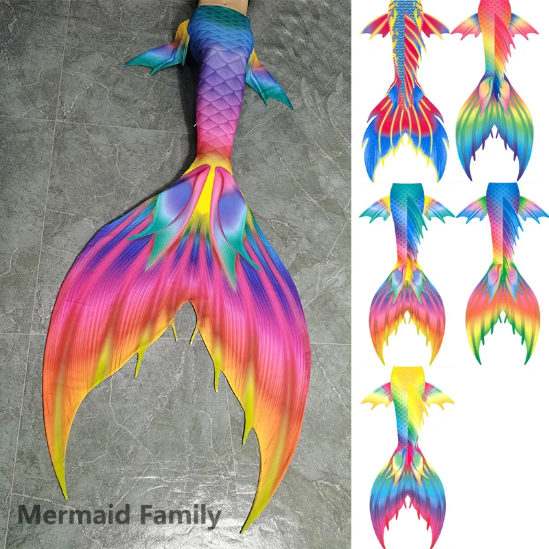 

Swimming Pavonine Mermaid Tail Underwear Princess Colorful Dress Fish Skin Tail Skirt Halloween Costume Cosplay with Bikini Top