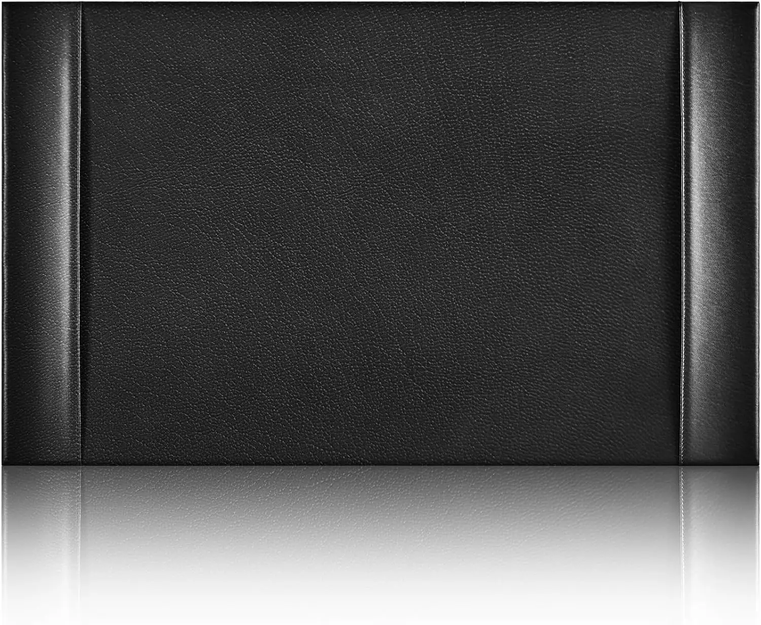 Leather Desk Pad Protector 30x18 Inches with Side Rails, Office Home Workplace Mat for Writing Board Christmas Gifts Black