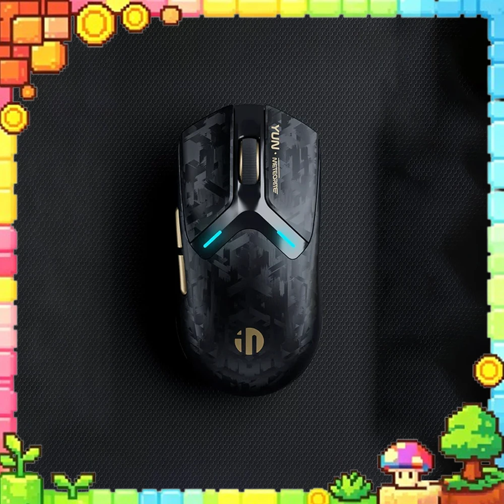 inphic YUN Wireless Gaming Mouse Tri Mode USB Bluetooth Lightweight Carbon Fiber Feel Ergonomic Computer Mouse Black