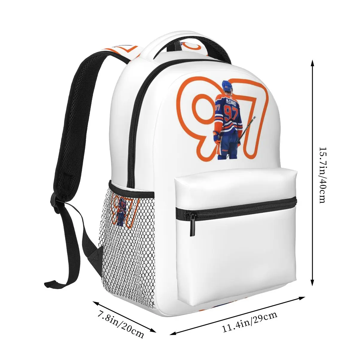 Connor McDavid 97 For Edmonton Oilers Fans Backpack Student Boys Girls BookBag School Bag Laptop Shoulder Bags for Men Women