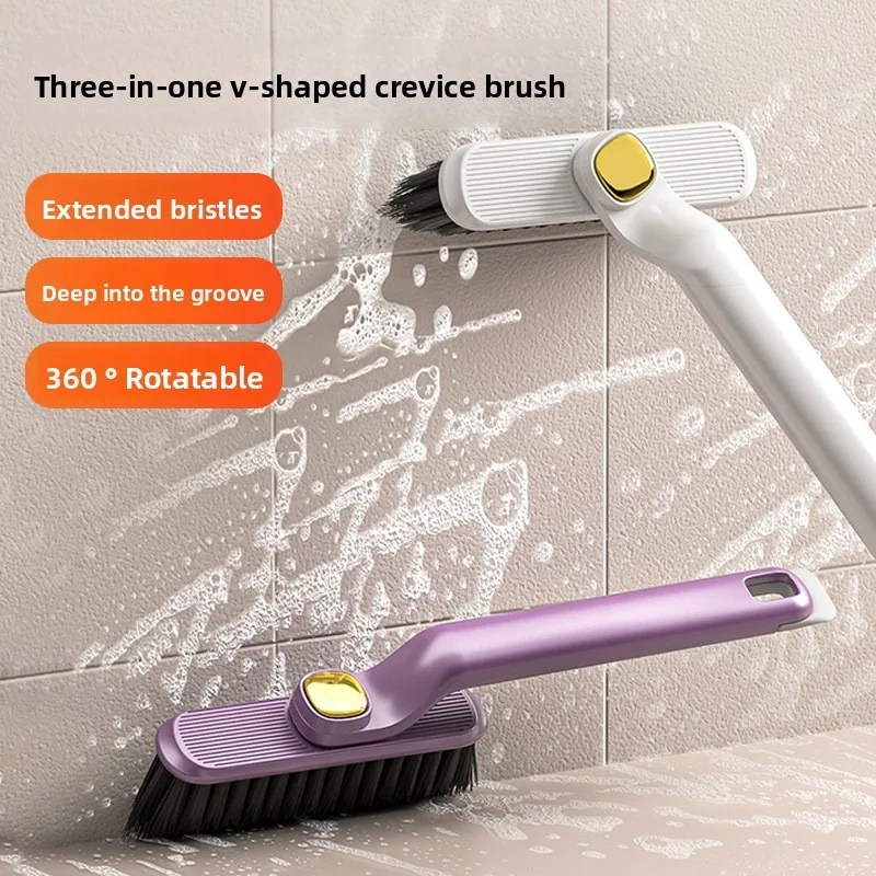 1 x rotierende, multifunktionale All-Angle-Lückenbürste für Badezimmer und Toilette, Haushaltsecke und Bodenreinigungsbürste