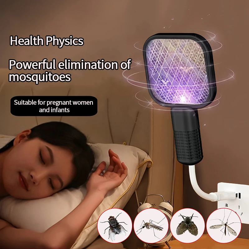 1-10PCS USB Charge Electric Mosquito Swatter Anti Mosquito Killer Lamp Rechargeable Bug Zapper for Summer Indoor Outdoor