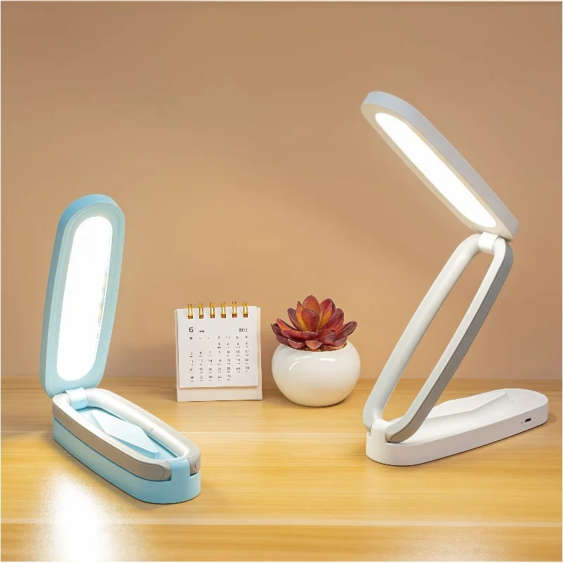 Eye Protection LED Folding Desk Lamp 3-Level Dimming Lighting Table Lamps Reading Bedside Living Bedroom Charging Night Light