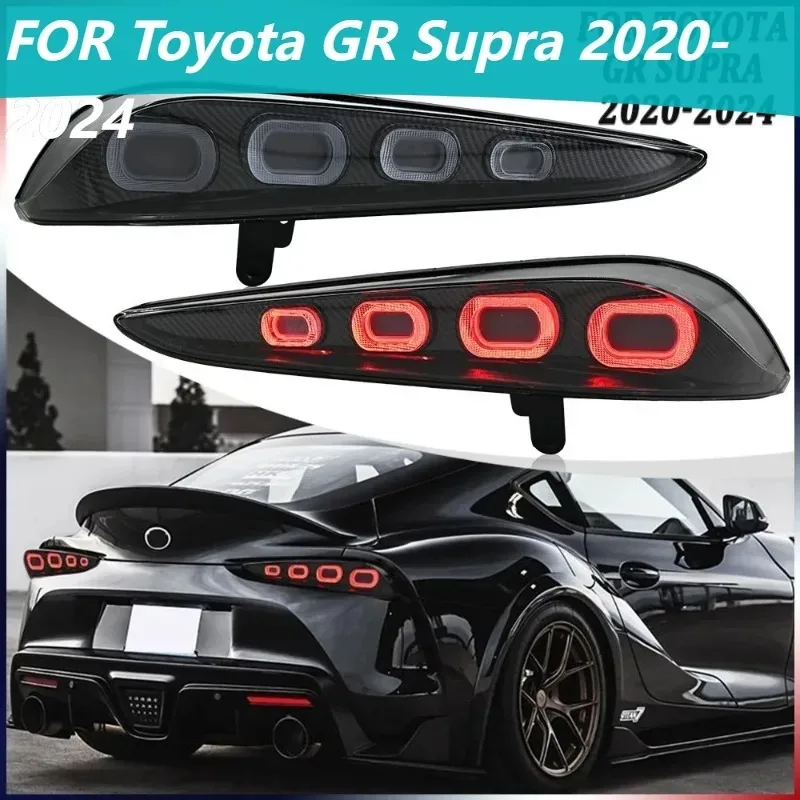 

Для Toyota GR Supra 2020-2024, пара светодиодных задних фонарей, стоп-сигналы из углеродного волокна с указателем поворота, Plug and Play